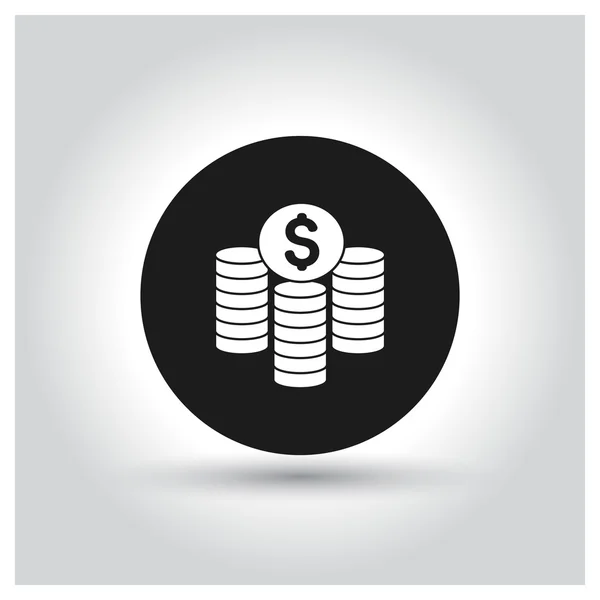 Ícone de pilha de moeda dólar . —  Vetores de Stock
