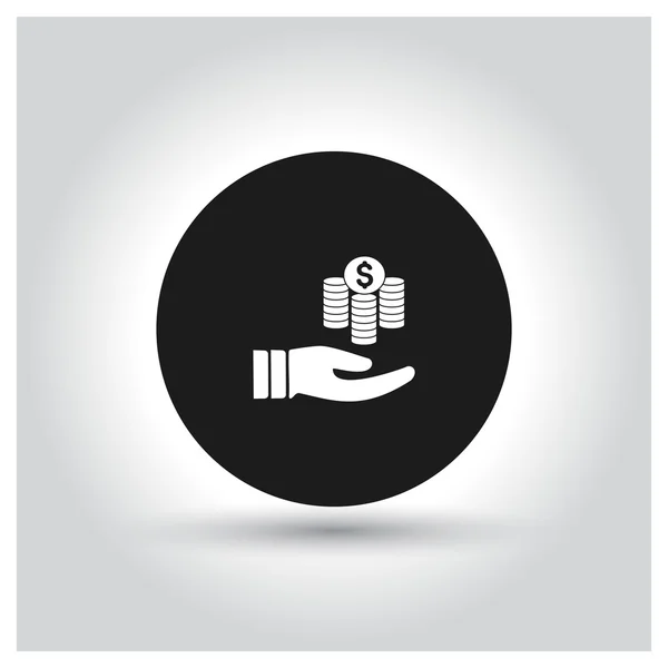 Coin stack in hand Icon. — Stock Vector