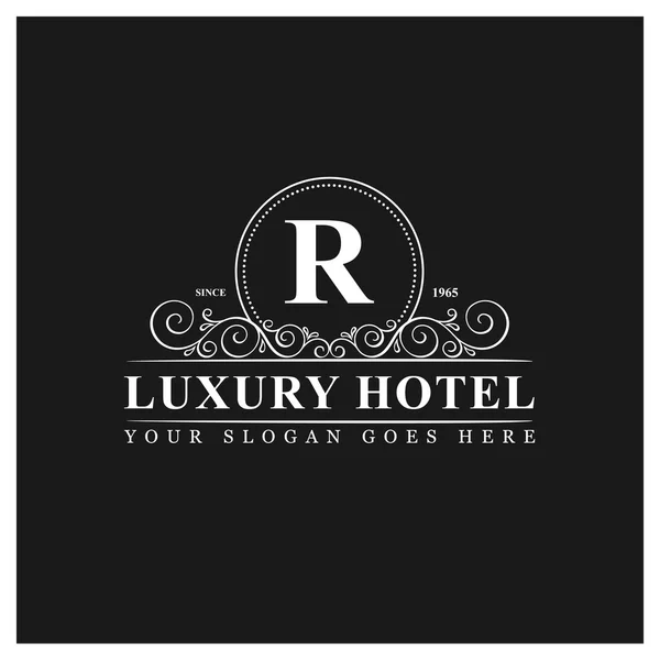 豪华酒店标志与字母 R — 图库矢量图片