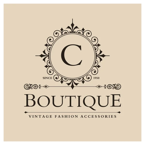 Design de logotipo boutique com letra C —  Vetores de Stock