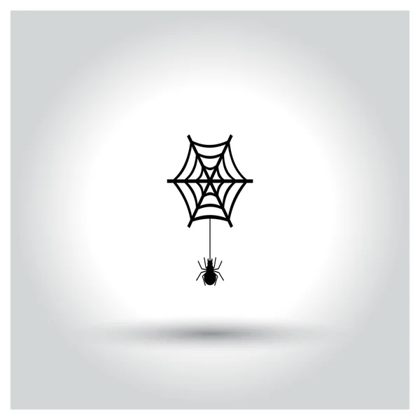 Web de Halloween con icono de araña — Archivo Imágenes Vectoriales