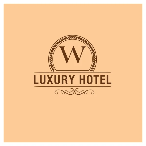 Luxushotel-Logo mit Buchstabe w — Stockvektor