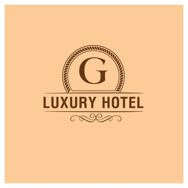 Logotipo del hotel de lujo con letra G — Vector de stock