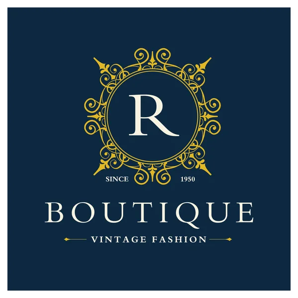 Boutique Logo Design with Letter R — Stock Vector