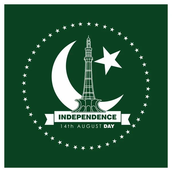Paquistán Tarjeta del día de la independencia — Archivo Imágenes Vectoriales