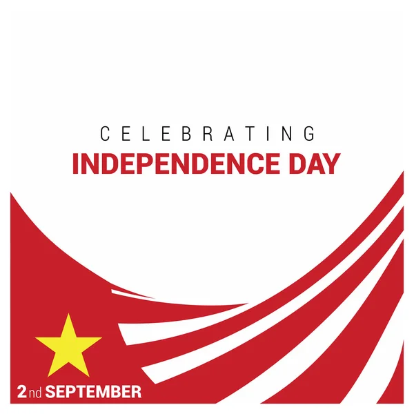 Tarjeta de celebración del Día de la Independencia de Vietnam — Vector de stock