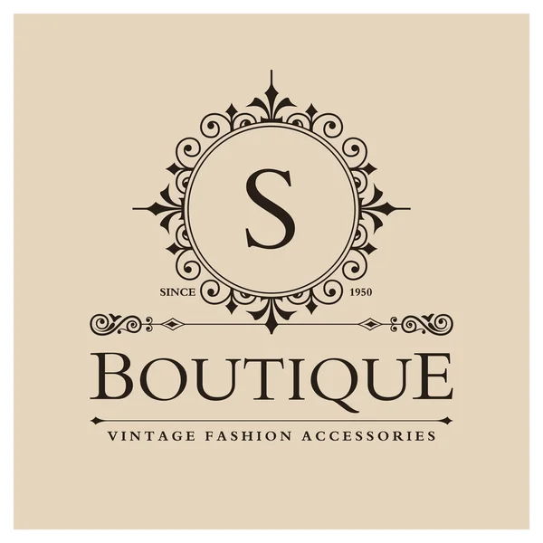 Logo Boutique Design con Lettera S — Vettoriale Stock