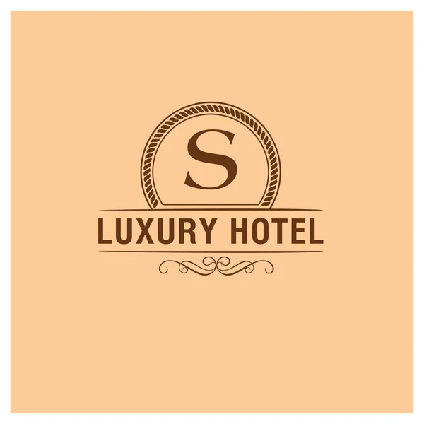 Logotipo del hotel de lujo con letra S — Vector de stock