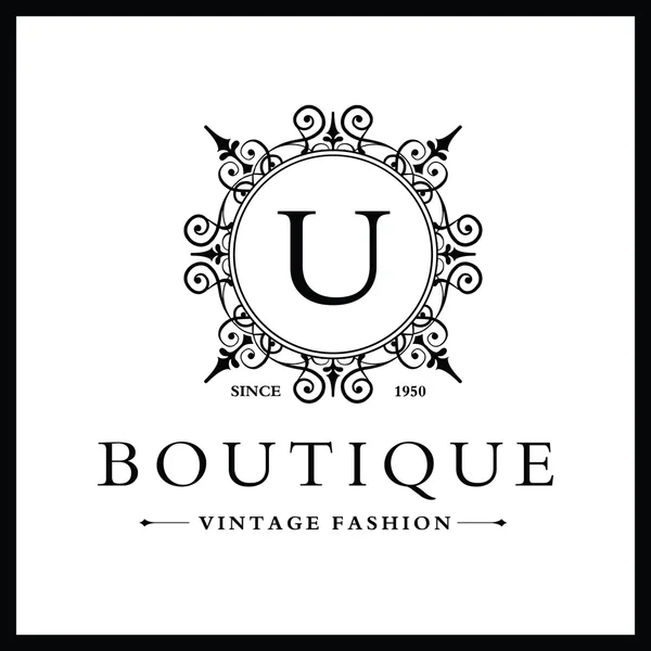 Boutique Logo Design with Letter U — Stock Vector