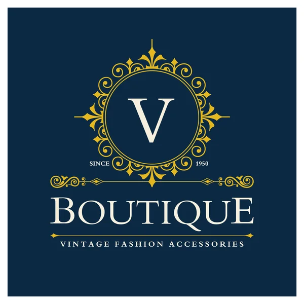 V betűvel Boutique-Logo tervezés — Stock Vector