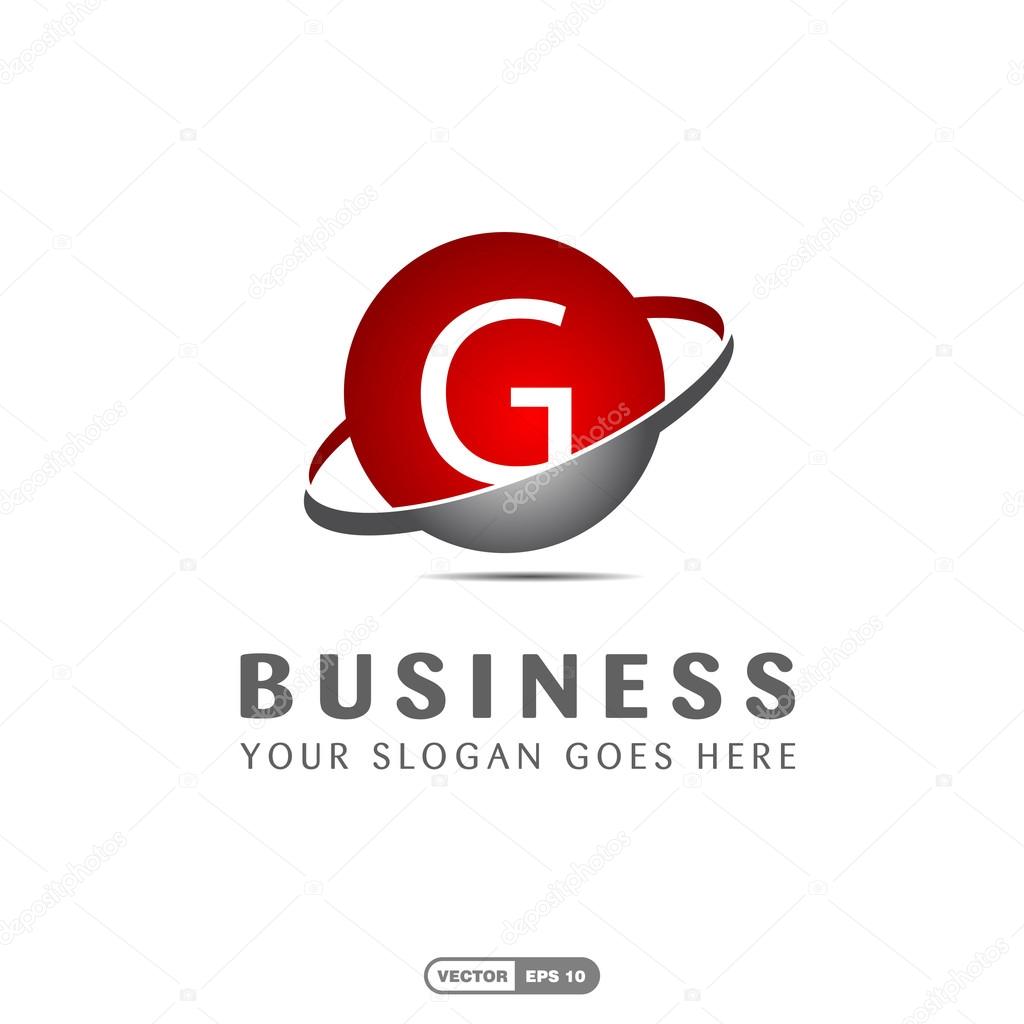 Abstract letter G logo icon template. Red company logo, abstract logo, design element, creative idea. globe logo, planet logo. vector illustration