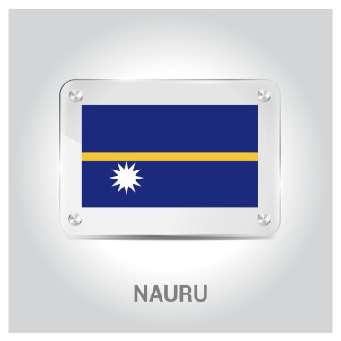Nauru bayrak cam levha