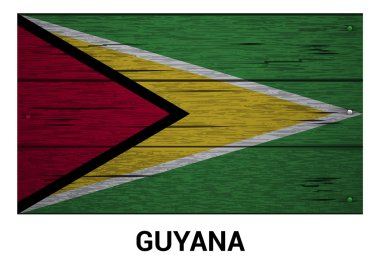 Guyana wooden flag clipart
