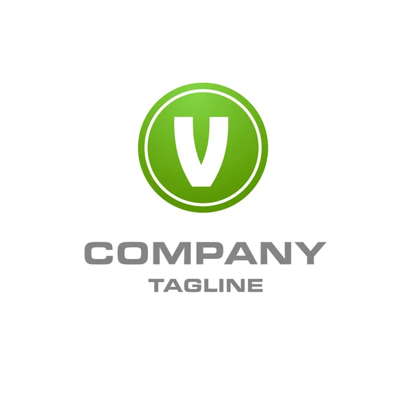 Letter v logo, creative Green symbol — Stock Vector