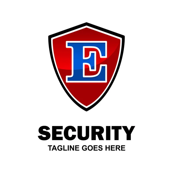 Logotipo de seguridad roja E — Vector de stock