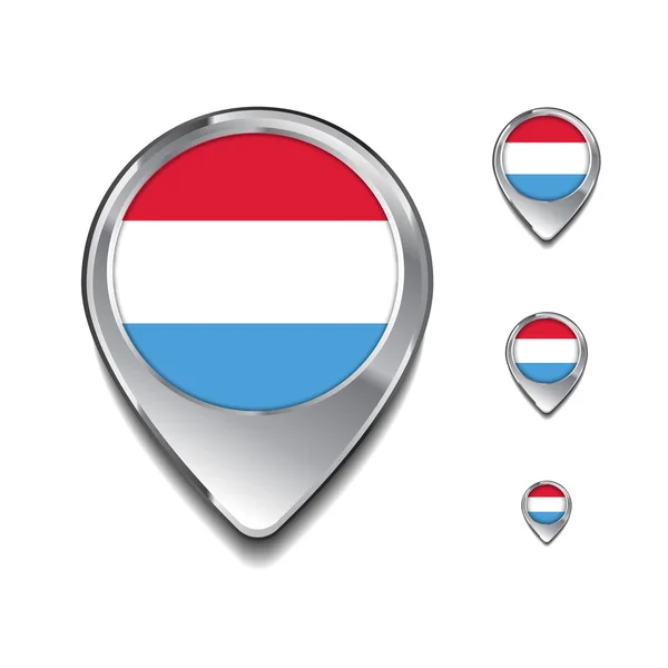 Mapa de la bandera de Luxemburgo pins — Archivo Imágenes Vectoriales