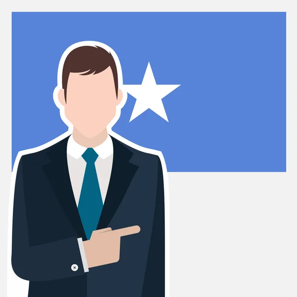 Homme d'affaires avec drapeau somalien — Image vectorielle