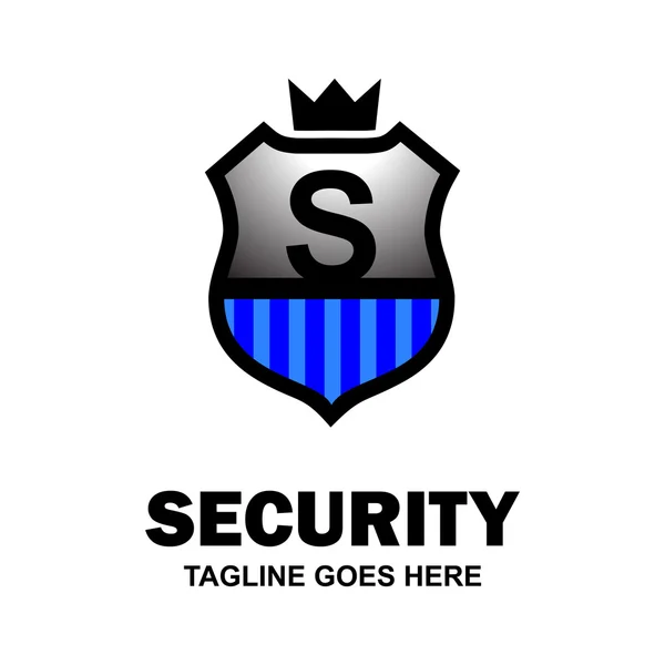 Logo de seguridad de rey azul S . — Vector de stock