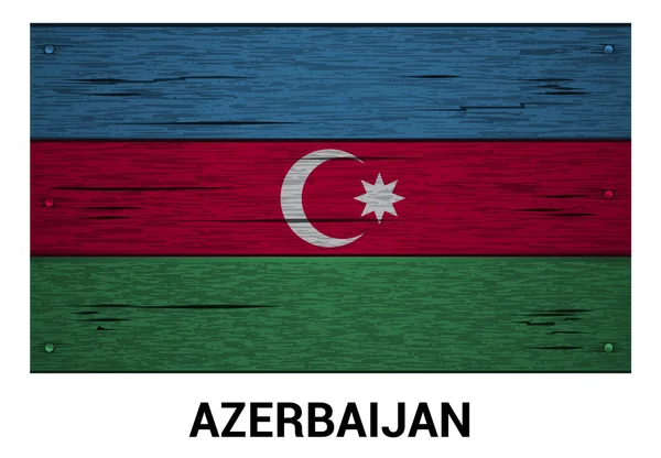 Bandera de madera Azerbaiyán — Vector de stock