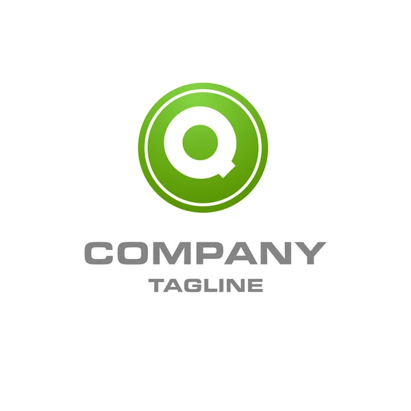 Harf q logosu, yaratıcı yeşil simge — Stok Vektör
