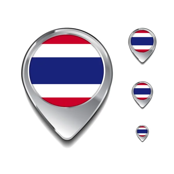 Flagge von Thailand Landkarte Stifte — Stockvektor