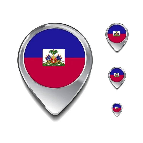 海地国旗地图别针 — 图库矢量图片