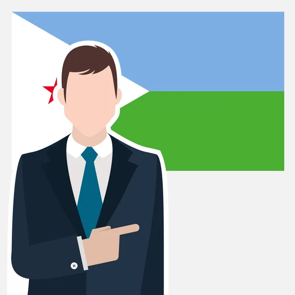 Homme d'affaires avec drapeau djiboutien — Image vectorielle