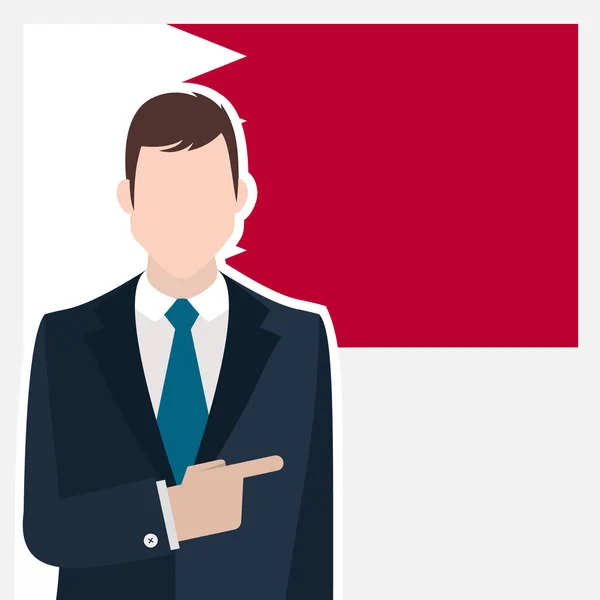 Homme d'affaires avec drapeau de Bahreïn — Image vectorielle