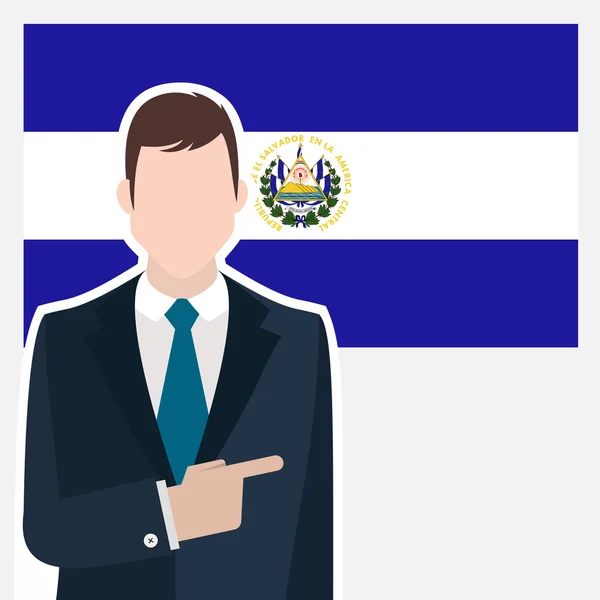 Zakenman met El Salvador vlag — Stockvector