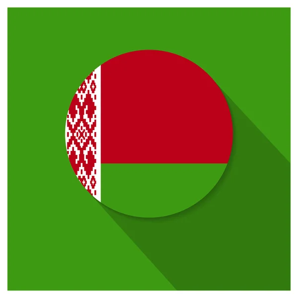 Langer Schatten Weißrussland Flagge Knopf — Stockvektor