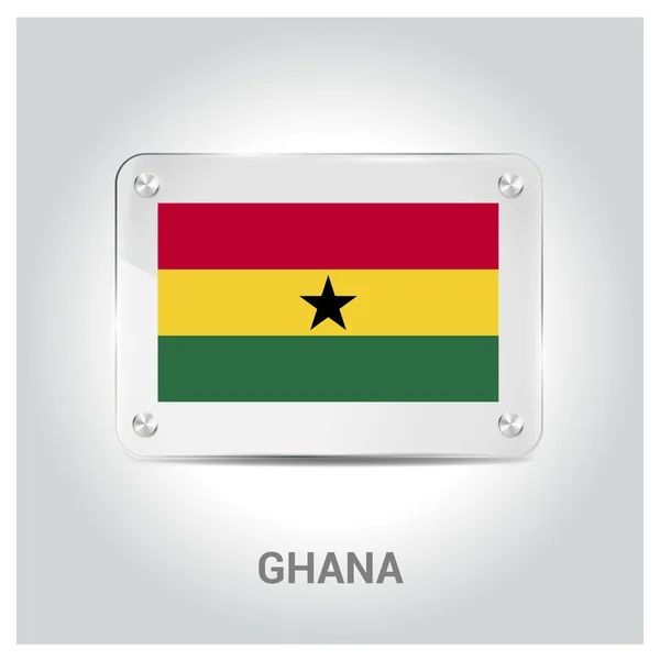 Ghana flagga glasplatta — Stock vektor