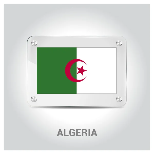 Algeriet flagga glasplatta — Stock vektor