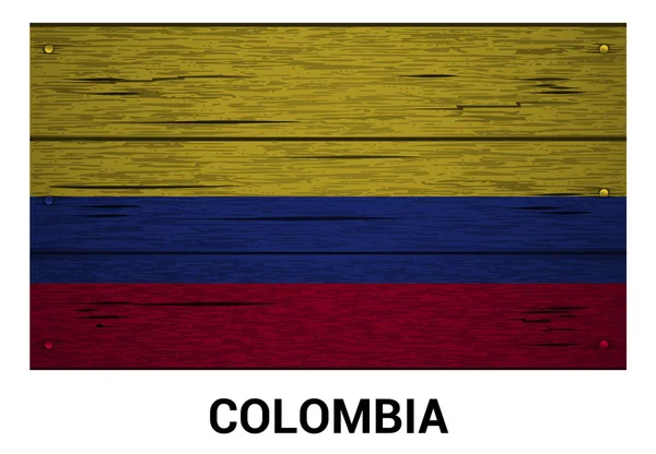 Деревянный флаг Колумбии — стоковый вектор