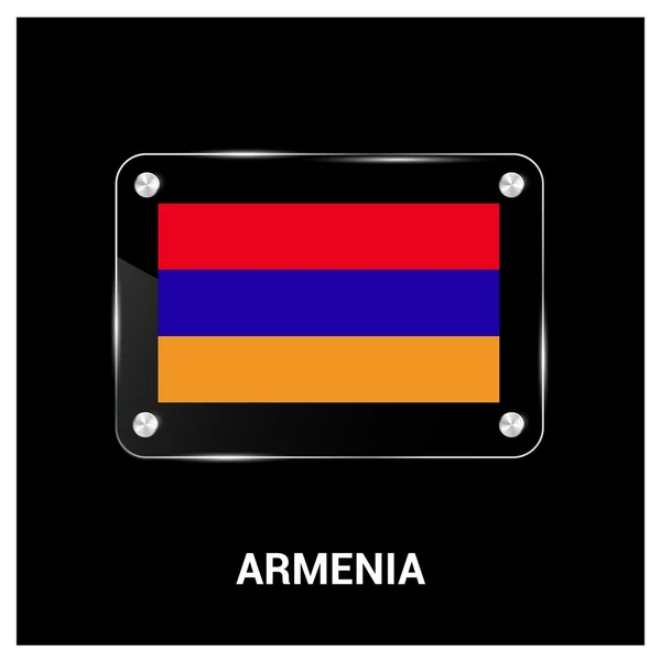 Armenia flagge glasplatte — Stockvektor