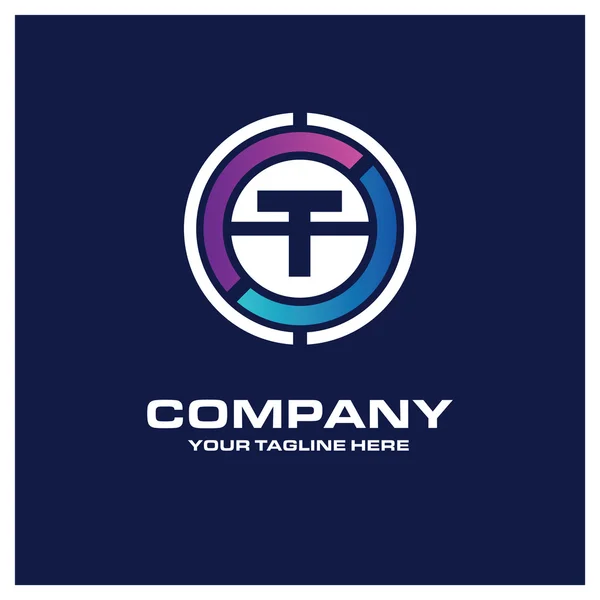 T lettera logo — Vettoriale Stock