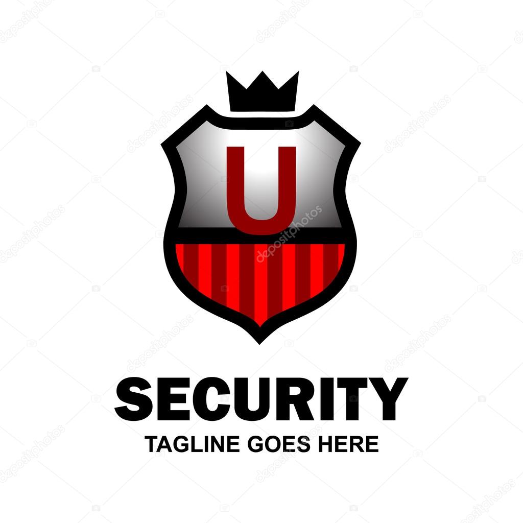 King Security Logo U. Abstract secure shield logo design - various geometric shapes