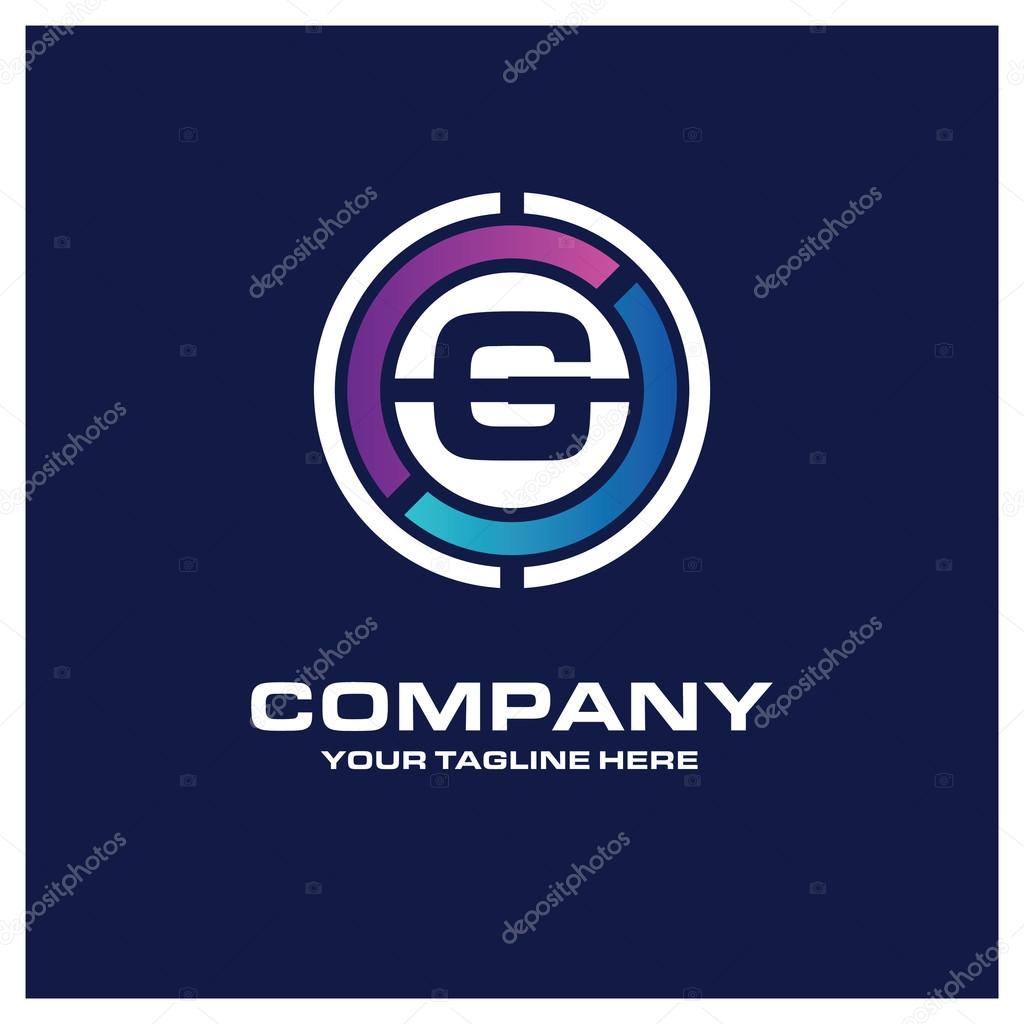 G Letter logo - Creative Circle Logo - Place for Company name and tag line . Business Icon - vector illustration
