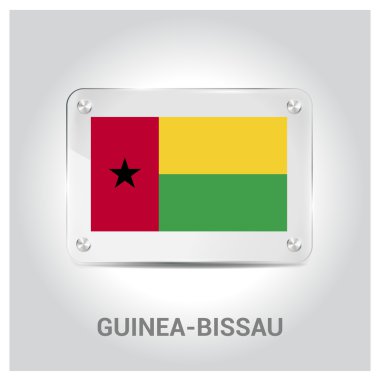 Gine-Bissau bayrak cam levha