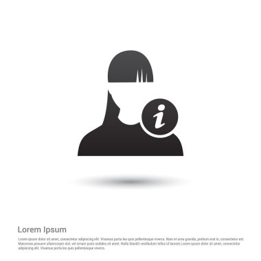 Kadın kullanıcı ile bilgi simgesi.