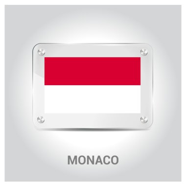 Monaco bayrağı cam levha