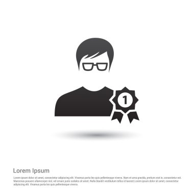 Ödülü kullanıcı simgesi rozet şeritler