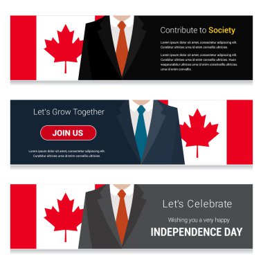 Kanada bayrağı afiş kümesi