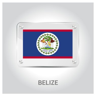 Belize bayrağı cam levha