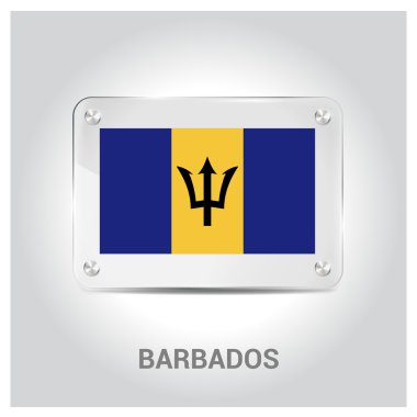 Barbados bayrağı cam levha