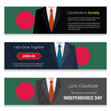 Bangladeş bayrak afiş kümesi