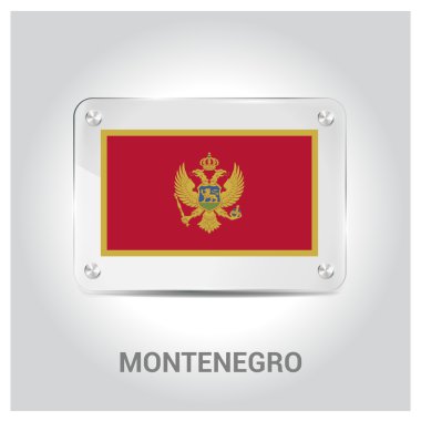 Karadağ bayrağı cam levha