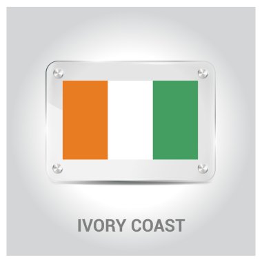 Fildişi Sahili bayrağı cam levha