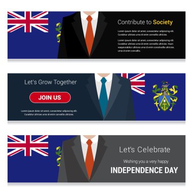 Pitcairn Adası bayrak afiş kümesi