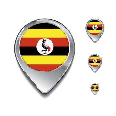 Uganda bayrağı pin göster