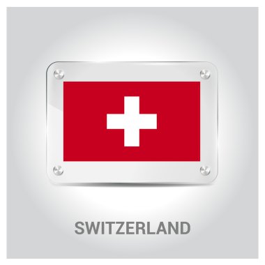 İsviçre bayrağı cam levha